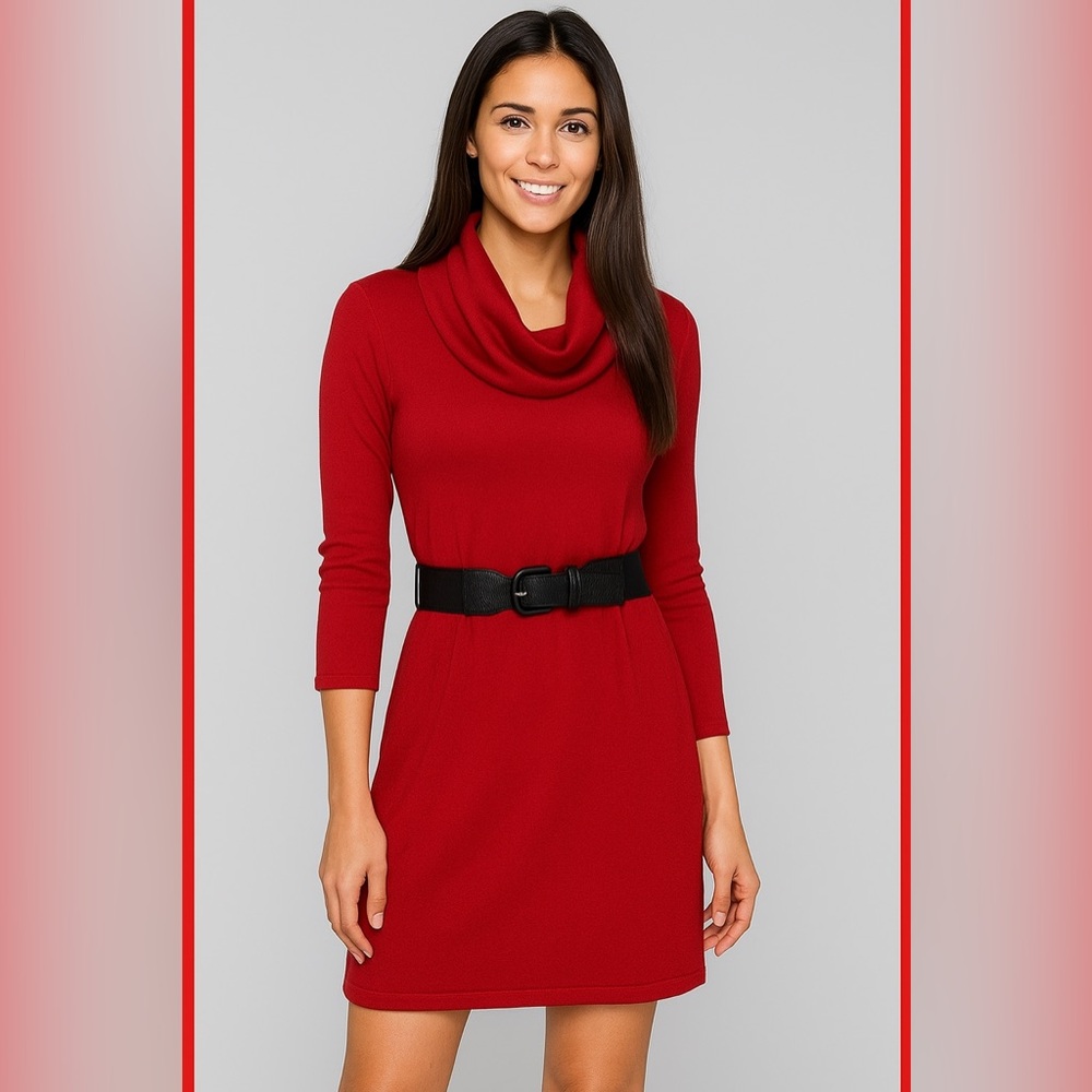 AB Studio Women's Cowl Neck Sweater Dress